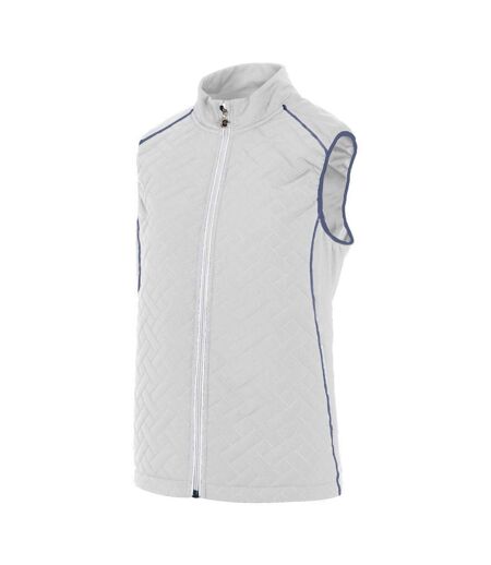 Womens/ladies contrast piping padded golf gilet white/navy Island Green