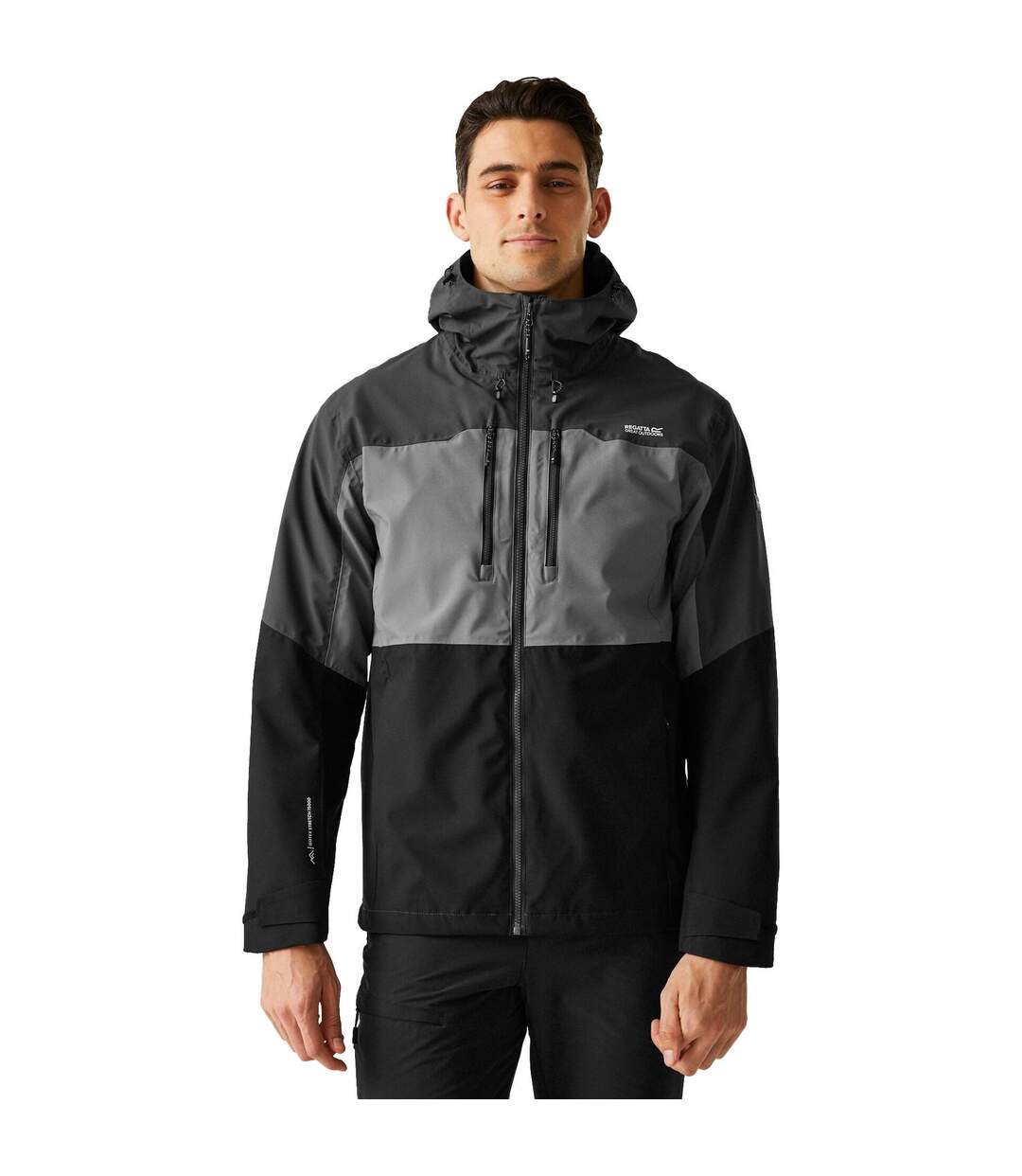 Mens Maland Ii Waterproof Jacket Granite Grey Ash Black Regatta-1