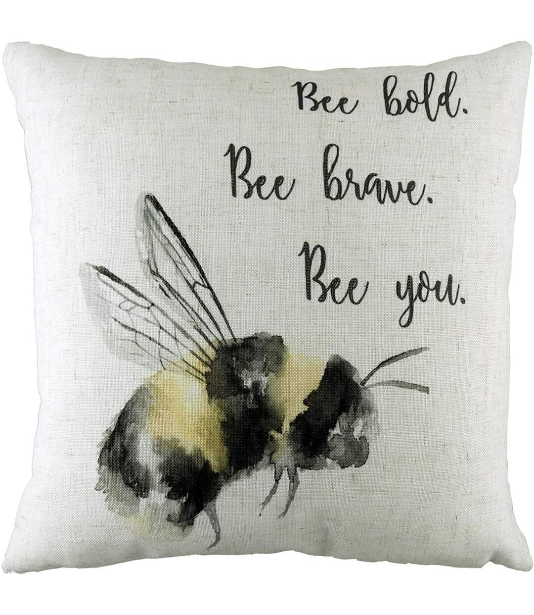 Evans Lichfield Bee You Bumblebee Cushion Cover (Off White/Black/Yellow) - UTRV1944