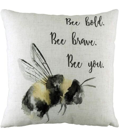 Evans Lichfield Bee You Bumblebee Cushion Cover (Off White/Black/Yellow) - UTRV1944