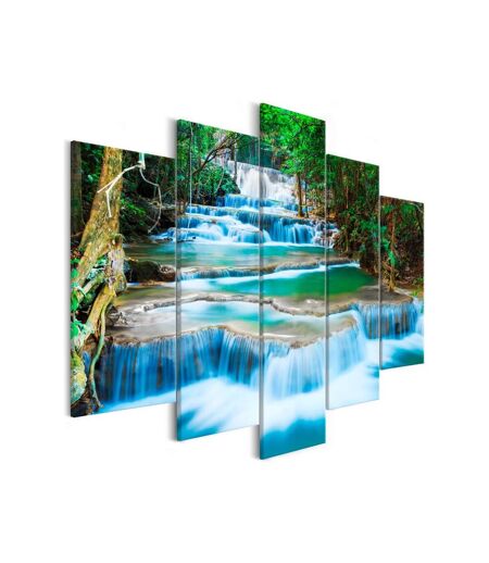 Paris Prix - Tableau waterfall In Kanchanaburi 5 Panneaux Wide 100x225cm