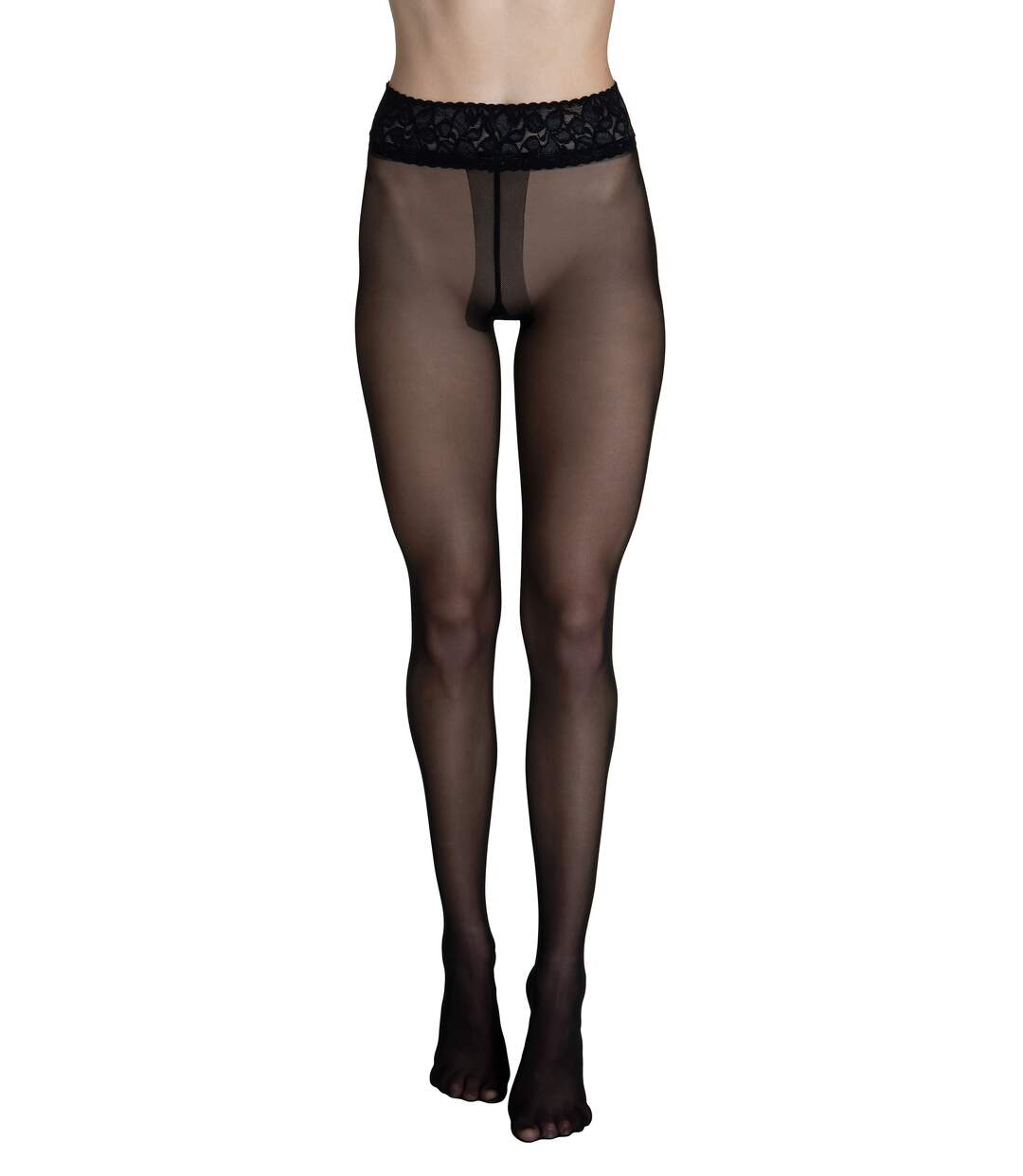 Collants 30 DEN transparents ceinture décorative Selection noir Lisca-1