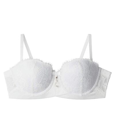 Soutien-gorge ampliforme bandeau coque moulée ivoire Ruban