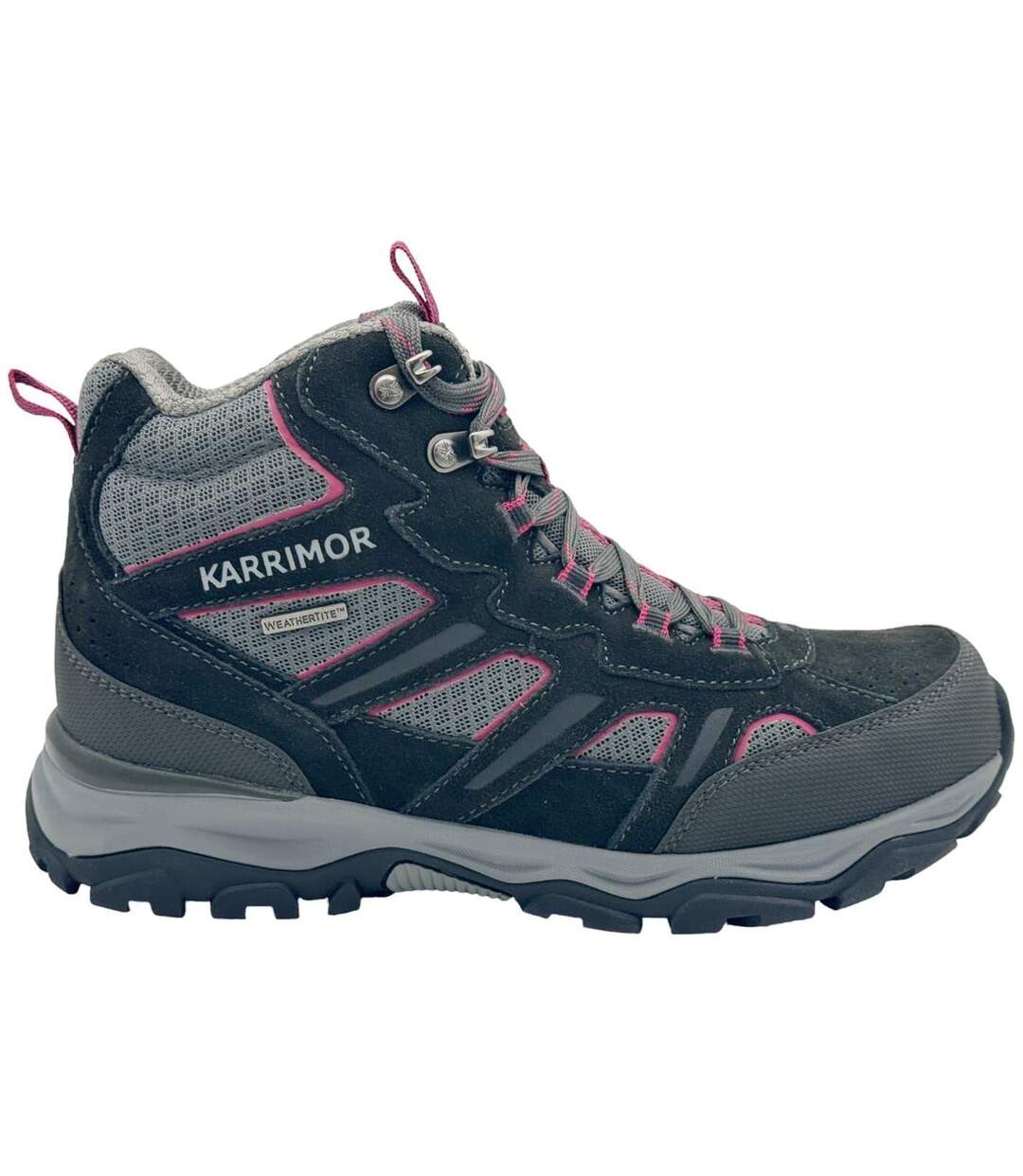 Chaussures Montantes De Marche Mount Femme Noir Rose Karrimor-1