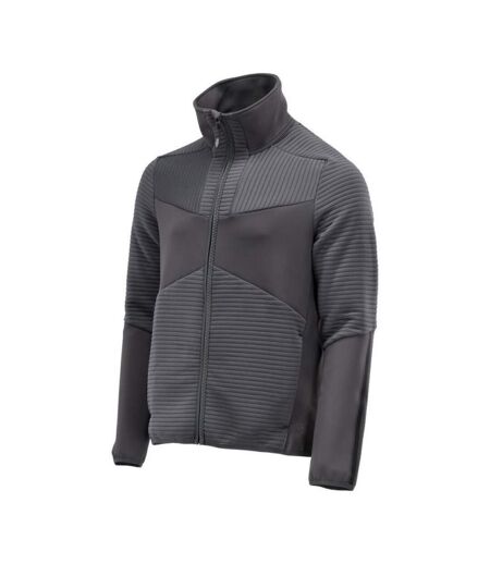 Mens Customised Striped Fleece Jacket Stone Grey Mascot
