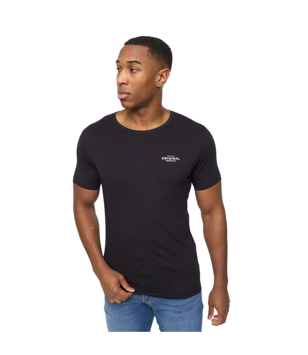 T-shirts basicstandard homme blanc / noir / gris chiné Crosshatch-2