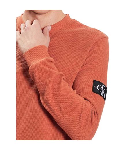 T-shirt Manches Longues Motif/style Logo Homme Orange Calvin Klein