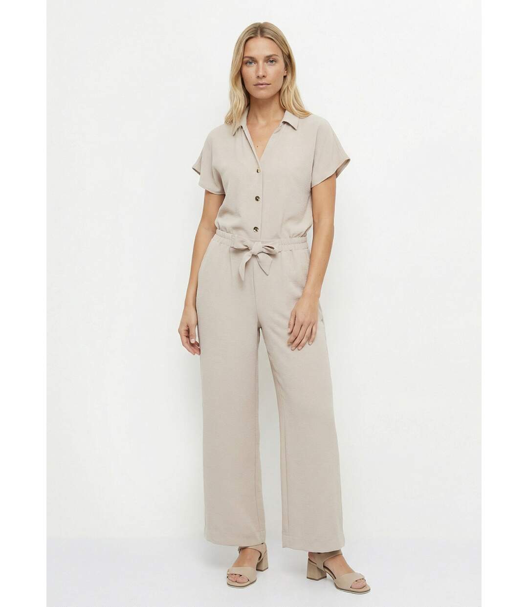 Pantalon souple texturé, noué taille-3