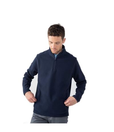 Henbury Mens Zip Neck Micro Fleece Top (Navy) - UTPC3828