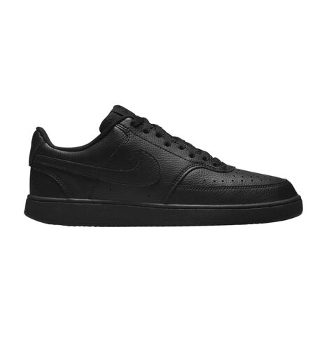 Mens Vision Low Leather Trainers Triple Black Nike