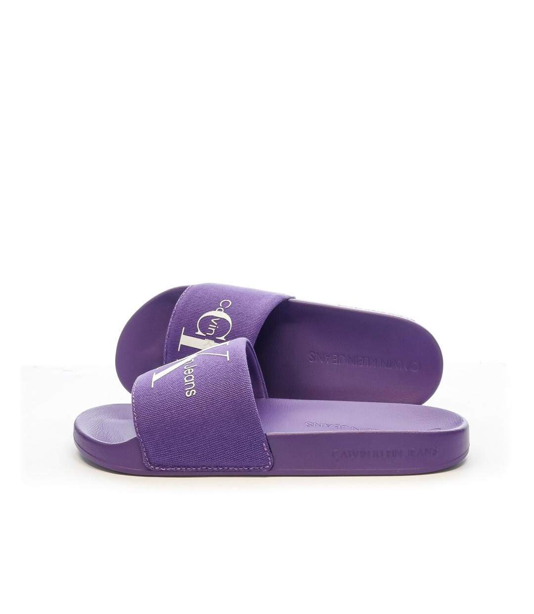 Claquettes Violette Femme Calvin Klein Jeans Slide Monogram - 37-1