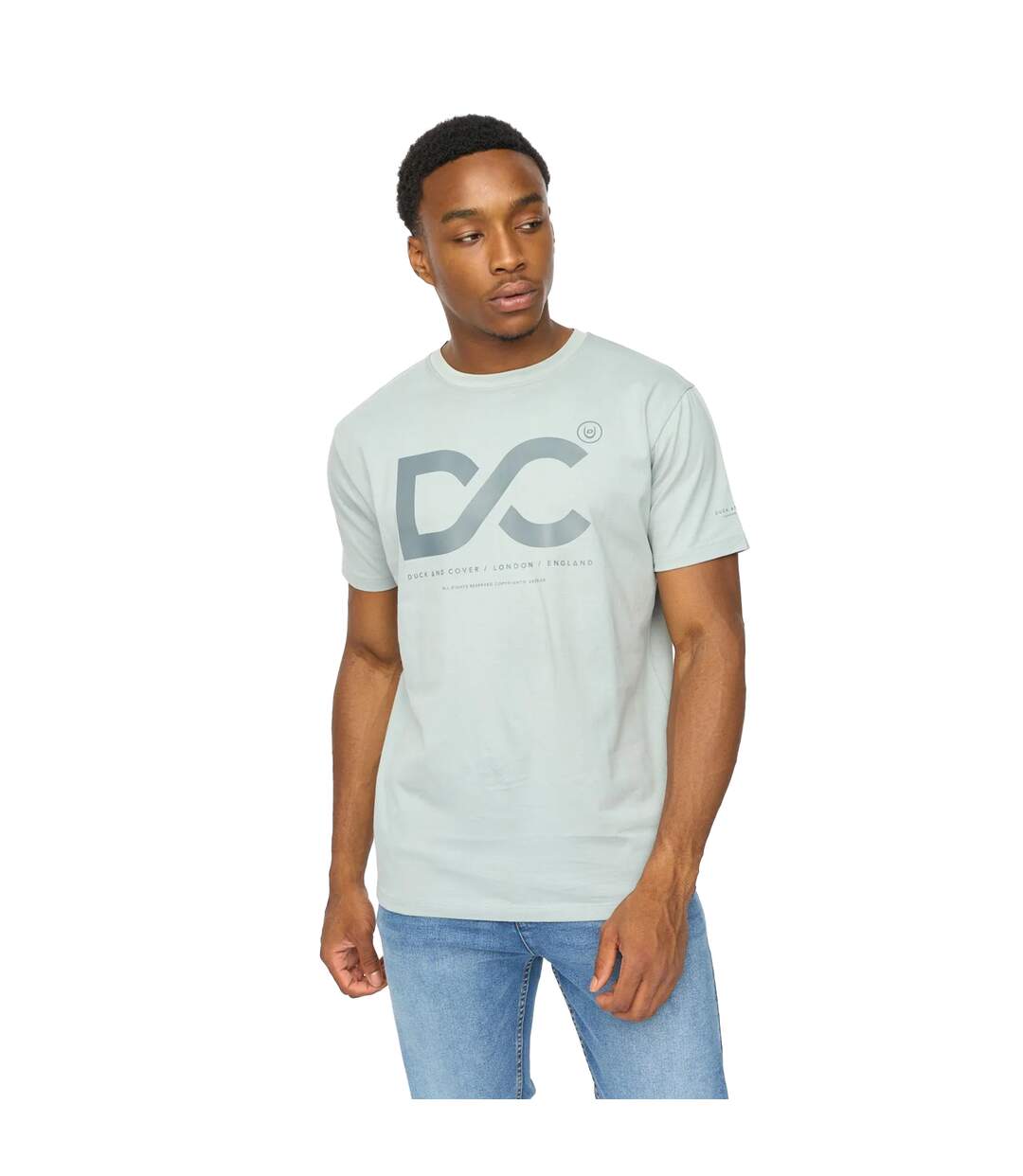 Mens Polymoore Heavyweight T-shirt Steel Blue Duck And Cover-1