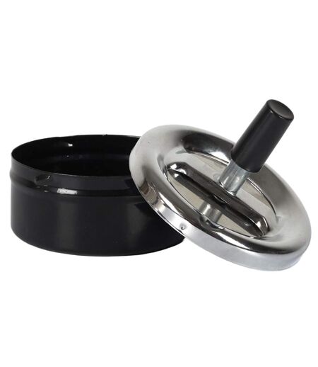 Cendrier Poussoir en Métal Fun 9cm Noir