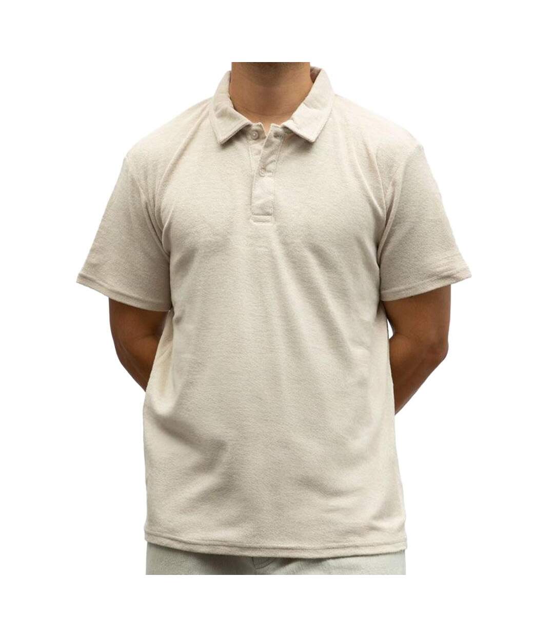 Polo beige homme paname brothers eponge-1