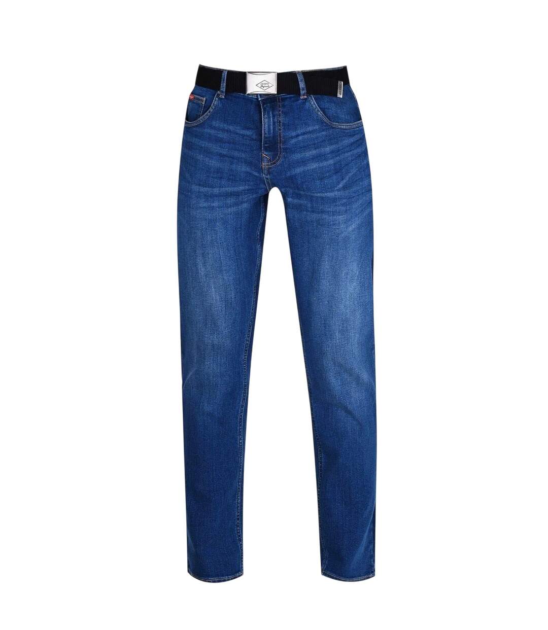 Mens Belted Straight Jeans Mid Wash Lee Cooper-2