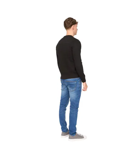 Mens Stoneham Crew Neck Sweatshirt Black Duck And Cover