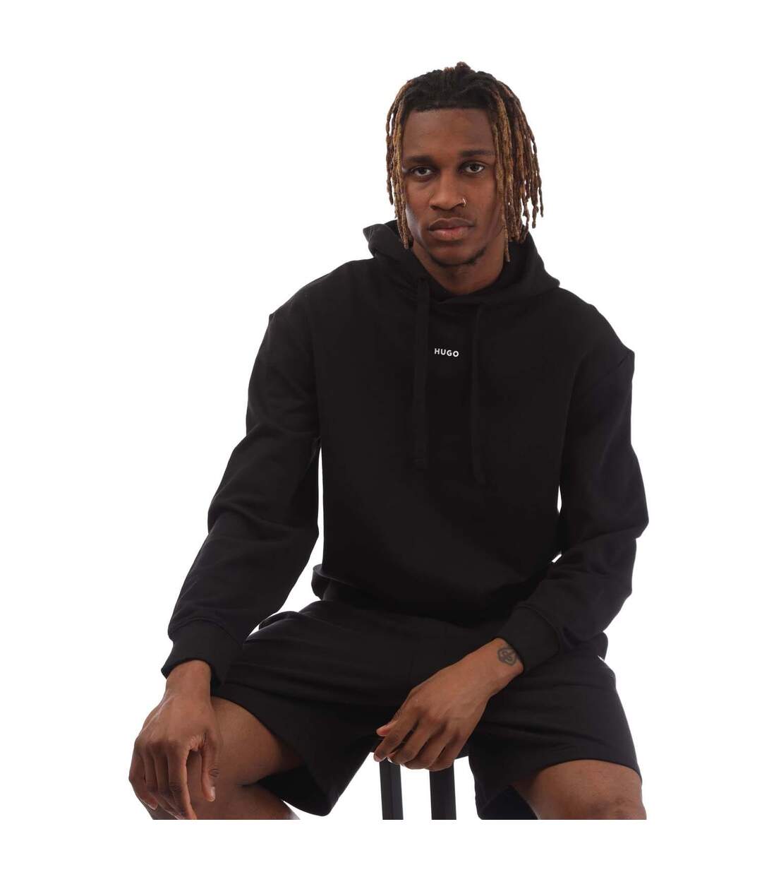 Sweat À Capuche Dapo Homme Noir Hugo-1