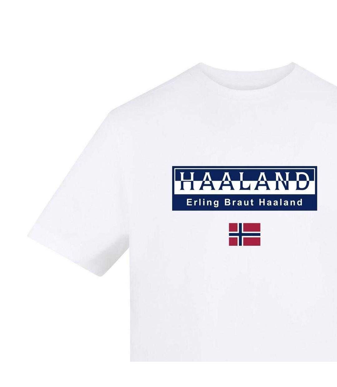 Mens Haaland Norway T-shirt White AWD-3
