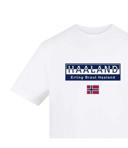 Mens Haaland Norway T-shirt White AWD