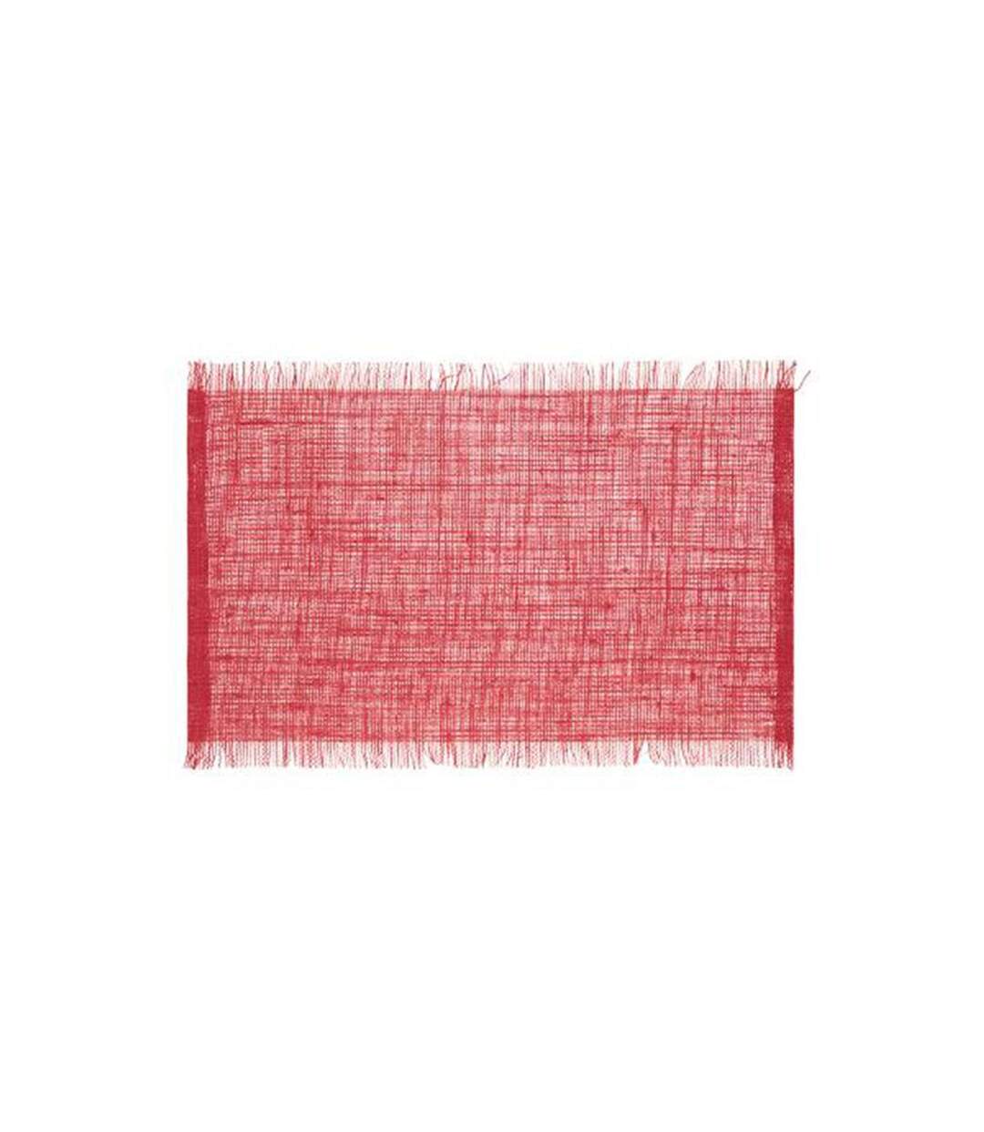 Set de Table en Jute Frange 30x45cm Rouge-1