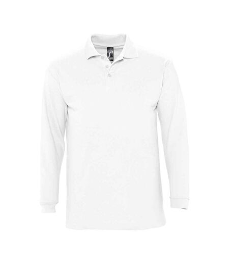 Unisex Adult Winter Ii Long-sleeved Polo Shirt White SOLS