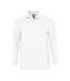 Unisex Adult Winter Ii Long-sleeved Polo Shirt White SOLS-1