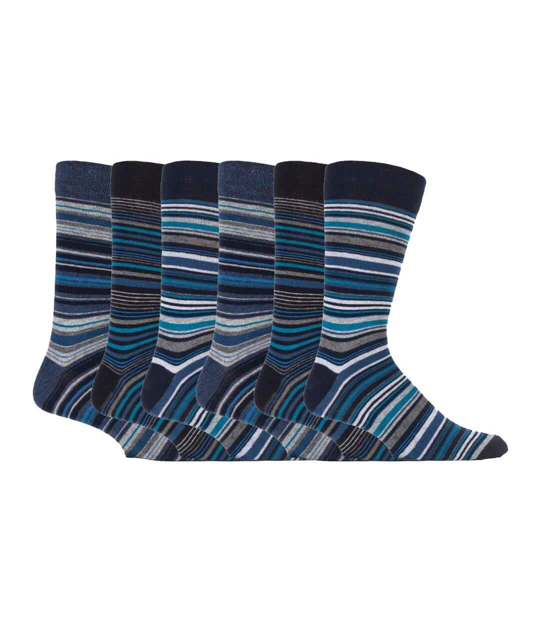 6 Paires Chaussettes Homme Coton avec Rayures