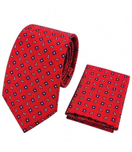 Cravate et pochette MIO en soie ROUGE