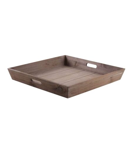 Plateaux carrés en bois (Lot de 2)