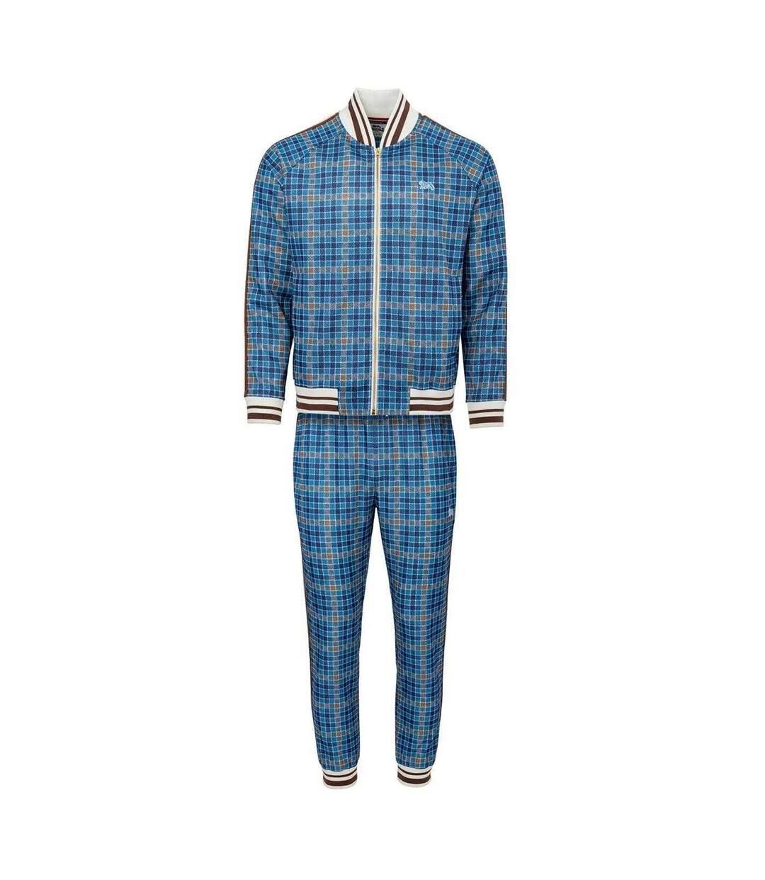 Mens Check Plaid Tracksuit Navy Lonsdale-1