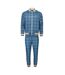 Mens Check Plaid Tracksuit Navy Lonsdale-1
