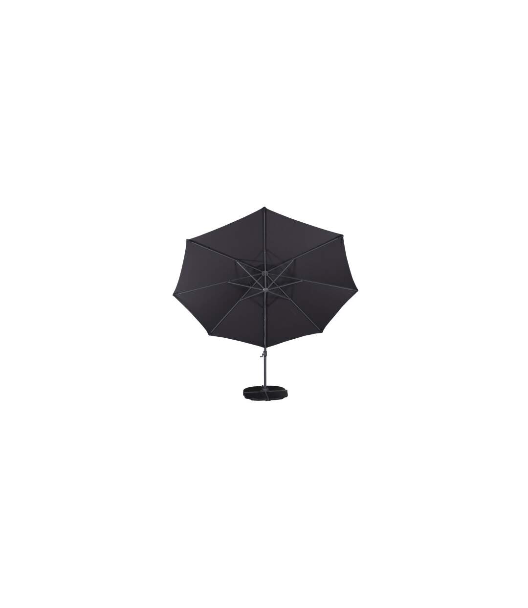 Parasol Déporté Rotatif Leeds 345cm Noir-3