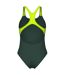 Maillot De Bain 1 Pièce Motif/style Géométrique Poseidnia Femme Vert De Gris Clair Vert Clair Vif Arena-2