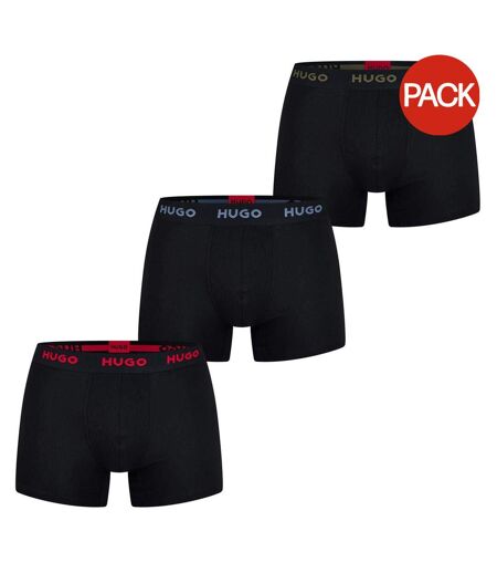 Lot De 3  Boxers Homme Noir Rouge Bleu Hugo