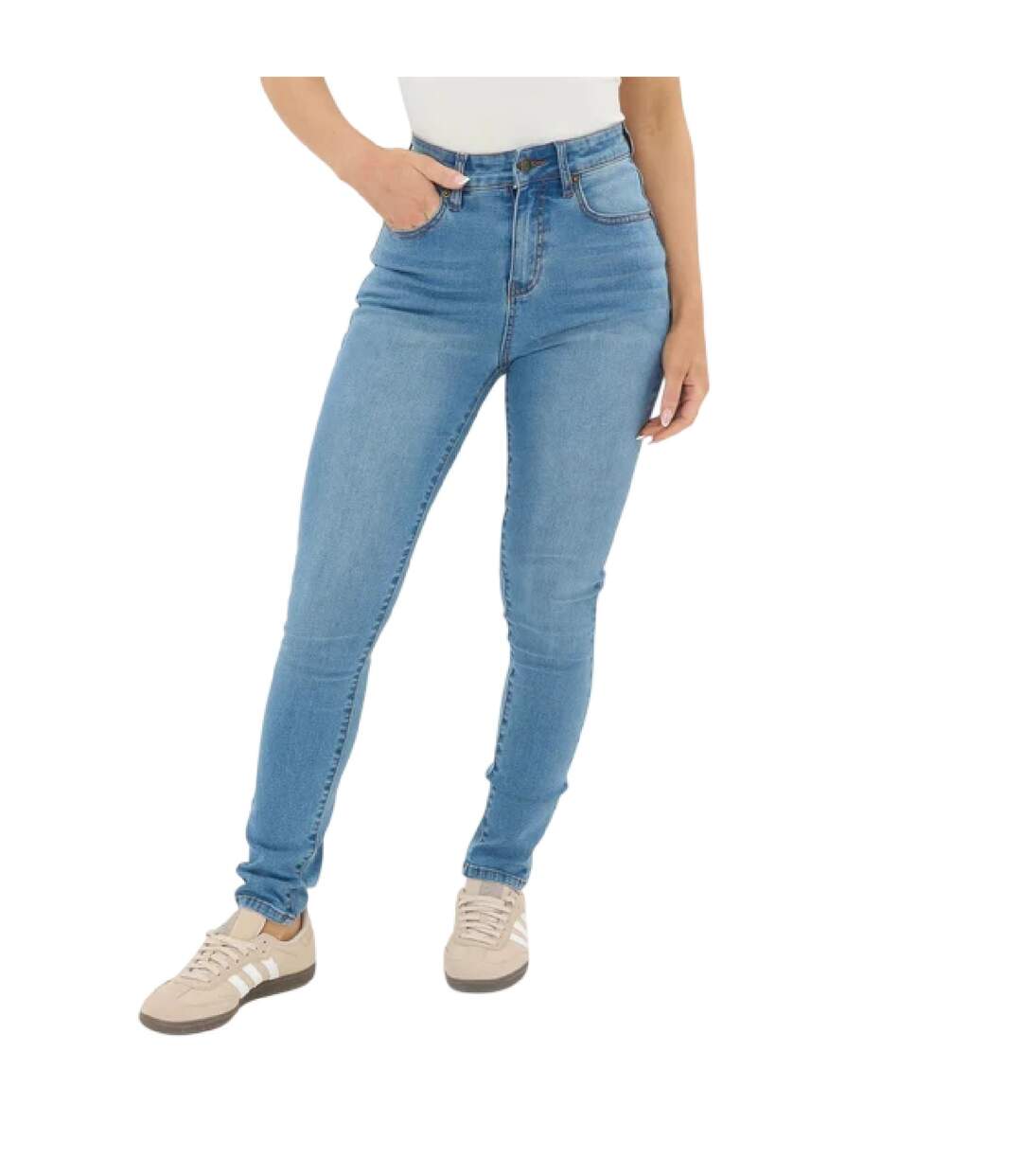 Womens/ladies Denim Skinny Jeans Mid Wash I Saw It First-2