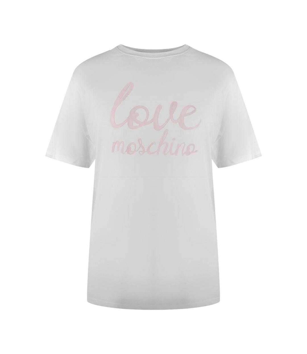 Womens/ladies Love Logo Cotton Casual T-shirt White Love Moschino-1