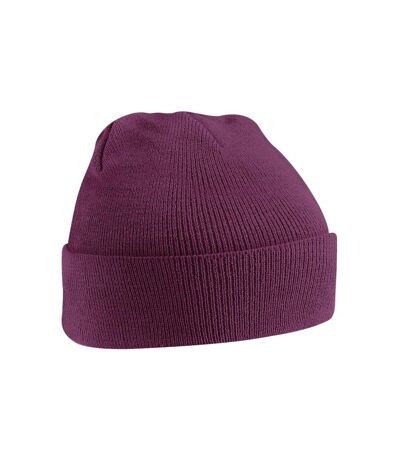 Unisex original cuffed beanie winter hat plum Beechfield