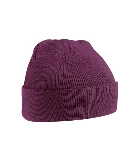 Unisex original cuffed beanie winter hat plum Beechfield