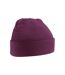 Unisex original cuffed beanie winter hat plum Beechfield-1