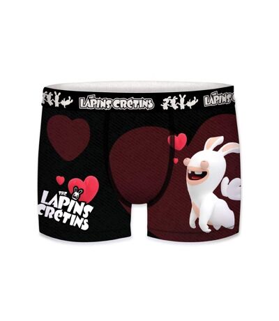 LAPINS CRETINS Boxer Homme Microfibre LOV Noir Rouge