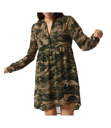 Robe imprimé camouflage kaki femme pepe jeans denise - xs