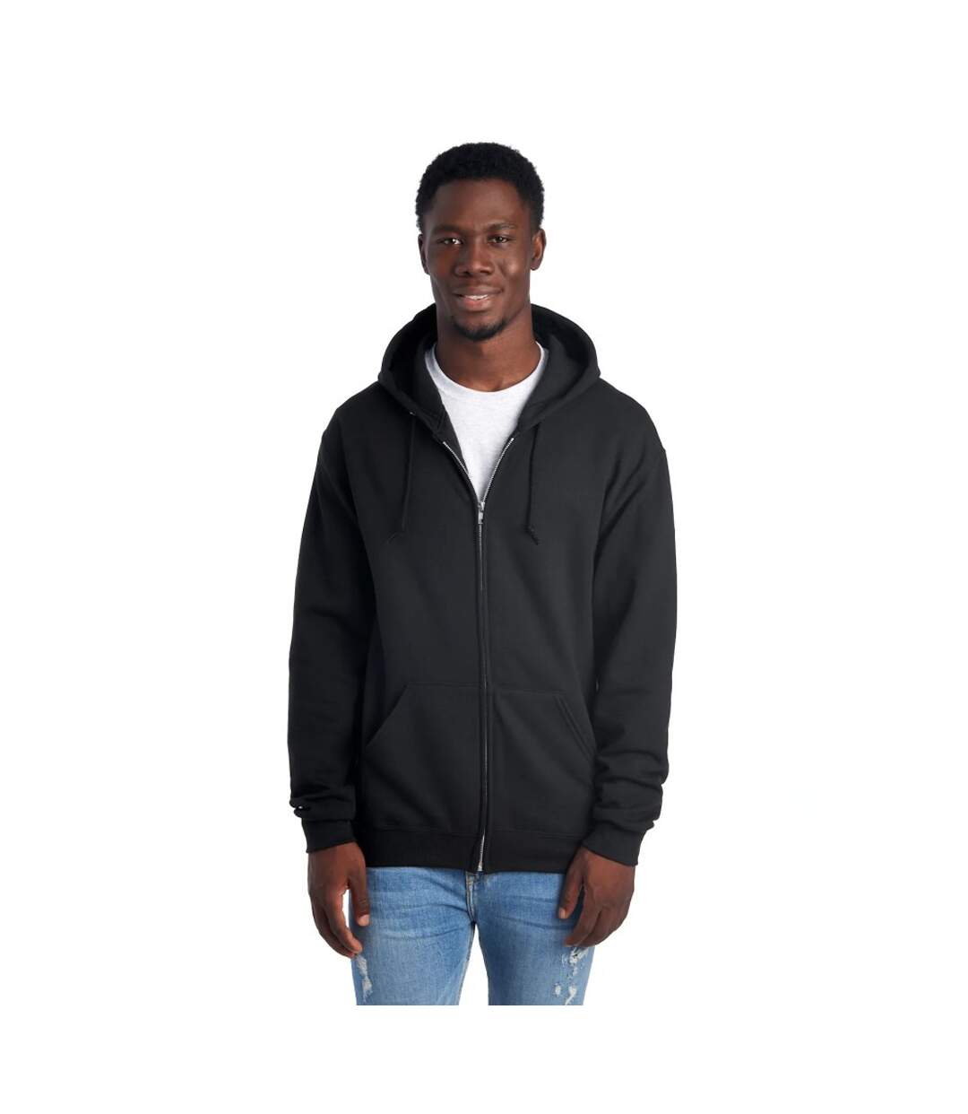 Unisex Adult Nublend Full Zip Hoodie Black Jerzees-2