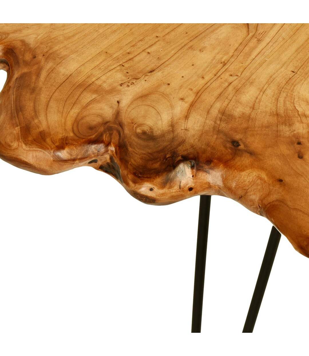 Table basse fait main en bois motif floral ELO