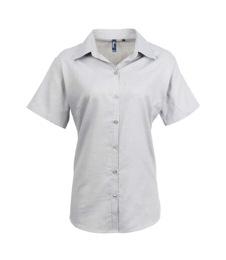 Premier Womens/Ladies Signature Oxford Short Sleeve Work Shirt (Silver) - UTRW2821