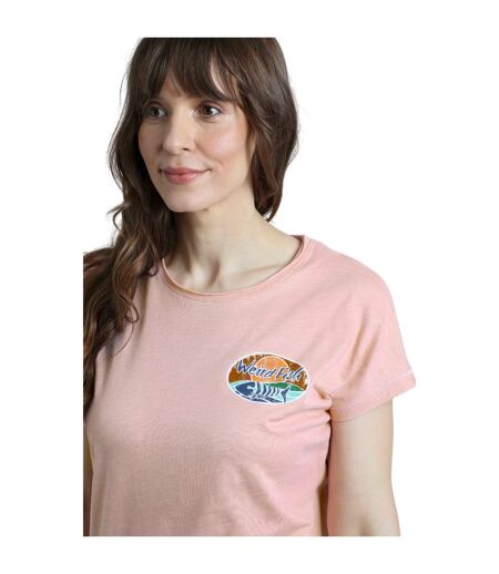 Womens/ladies seashore graphic slub t-shirt dusty rose Weird Fish