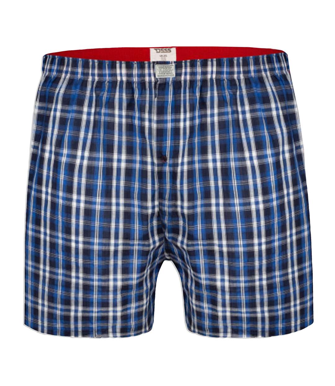 Pack of 2  Mens d555 plaid woven kingsize boxer shorts  navy blue/red Duke-2