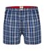 Pack of 2  Mens d555 plaid woven kingsize boxer shorts  navy blue/red Duke-2
