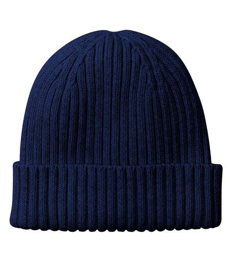 Bonnet en coton bio pour enfants bleu marine oxford Beechfield