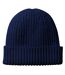 Bonnet en coton bio pour enfants bleu marine oxford Beechfield-2