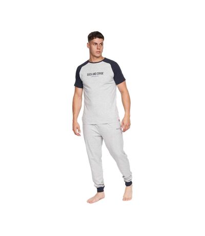 Duck and Cover Mens Vianney Pajama Set (Grey Marl)
